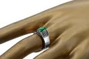 Ring Emerald 925 Silver Vintage Unique VRC007s